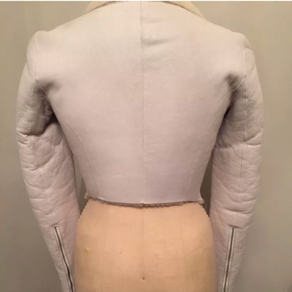 Helmut Lang Leather & Shearling Motorcycle Jacket - Picture 3 of 9